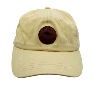 Tommy Bahama Hat Cap Strap Back One Size Yellow Leather Logo Baja Margarita Mens